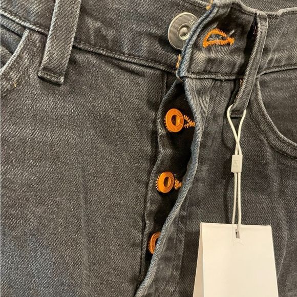 Mimi Cuttrell NWT Kelly Rock Split Flare High Waist Black Raw Hem Denim Jeans - Picture 3 of 15